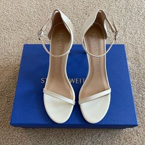 Stuart Weitzman Nudistsong White Leather Size 7 NIB